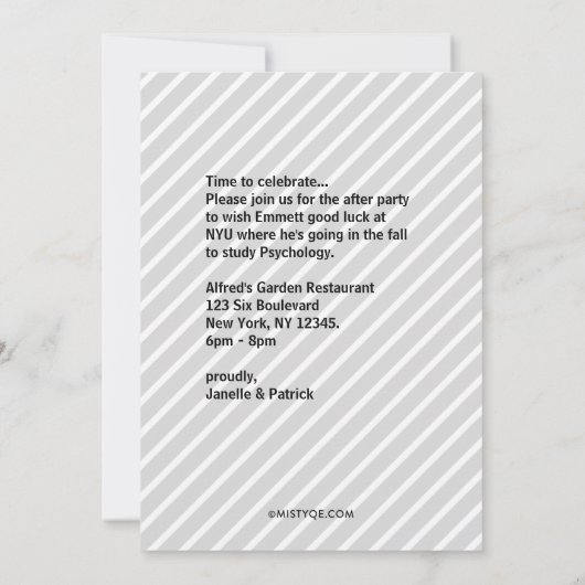 Moderne bekendmaking Afstuderen Kaart (Achterkant)