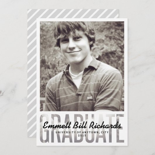 Moderne bekendmaking Afstuderen Kaart (Voorkant / Achterkant)