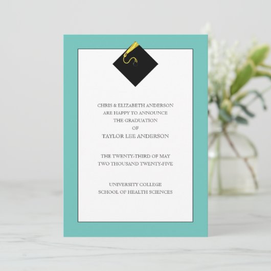 Moderne bekendmaking Afstuderen Kaart (Staand voorkant)