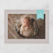 Moderne bekendmaking Baby fotocollage 4 Aankondigingskaart (Achterkant)