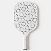Moderne beletterende cirkels met patroon zwart en  pickleball paddle (Achterkant)