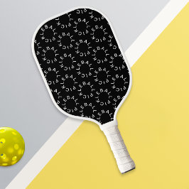 Moderne beletterende cirkels met patroon zwart en  pickleball paddle