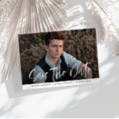 Moderne belettering afstuderen opslaan van de datu briefkaart