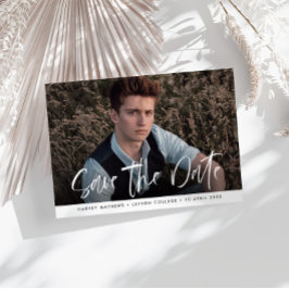 Moderne belettering afstuderen opslaan van de datu briefkaart