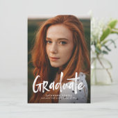 Moderne belettering Eenvoudig 4 foto Afstuderen Aankondiging (Staand voorkant)