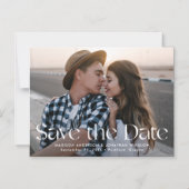 Moderne  belettering foto Save the Date Magnetische Uitnodiging (Voorkant)