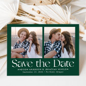Moderne  belettering groen 2 foto save the date