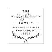 Moderne belettering Stijlvolle familie retour adre Rubberstempel (Afrduk)