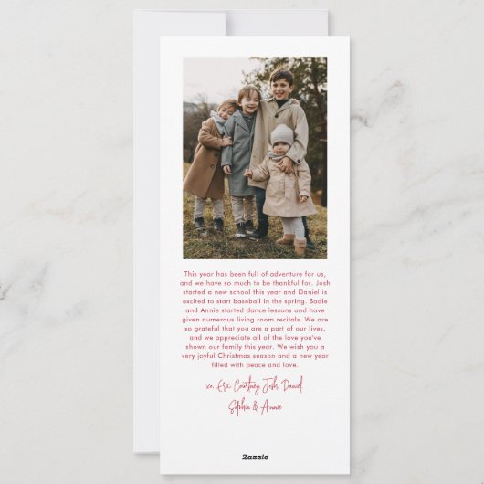 Moderne belettering vijf slanke foto gelukkig feestdagenkaart (Achterkant)