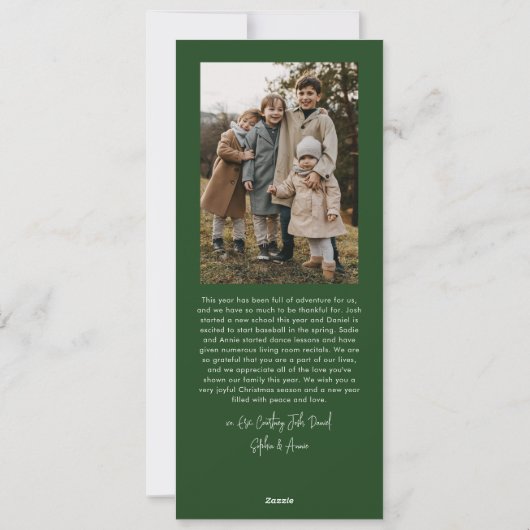 Moderne belettering Vijf slanke foto Vrolijk Kerst Feestdagenkaart (Achterkant)