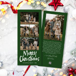 Moderne belettering Vijf slanke foto Vrolijk Kerst Feestdagenkaart<br><div class="desc">Modern Lettering Five Slim Photo Merry Christmas Holiday Kaart beschikt over vier foto's op de voorkant,  en een andere foto op de achterkant met ruimte voor uw langere bericht.</div>