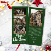 Moderne belettering Vijf slanke foto Vrolijk Kerst Feestdagenkaart