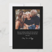 Moderne belettering Vrolijk Kerstfeest 2 Foto Feestdagenkaart (Achterkant)