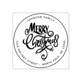 Moderne belettering Vrolijk Kerstfeest Rubberstempel (Afrduk)