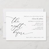 Moderne belettering zwart-wit bruiloft repetitie kaart (Voorkant)