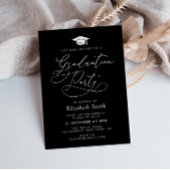 Moderne belettering zwarte afstuderen partij uitno kaart