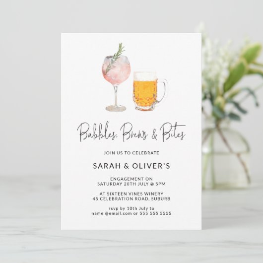 Moderne belletjes en brouwerijen - Uitnodiging tot (Staand voorkant)