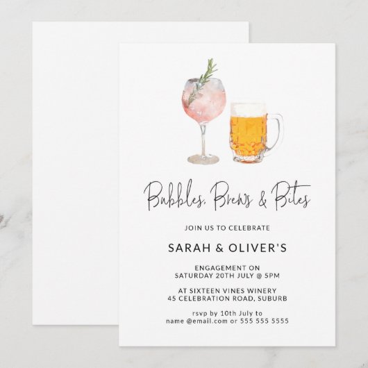 Moderne belletjes en brouwerijen - Uitnodiging tot (Voorkant / Achterkant)