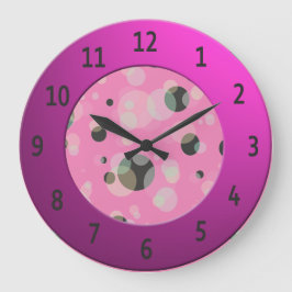 Moderne belletjes met een korrelige roze cirkel grote klok
