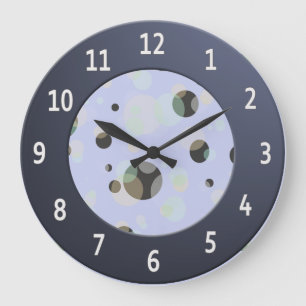 Moderne belletjes met glimmende blauwe cijfers Cir Grote Klok