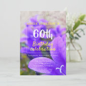 Moderne Bellflower Paarse Foto 60e verjaardag Kaart (Staand voorkant)