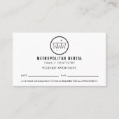Moderne benoeming Dentist Teeth Black Logo Visitekaartje (Voorkant)