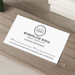 Moderne benoeming Dentist Teeth Black Logo Visitekaartje