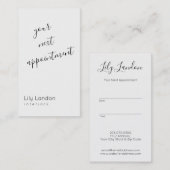 Moderne benoeming in zwart-wit afsprakenkaartje (Voorkant / Achterkant)