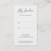 Moderne benoeming in zwart-wit afsprakenkaartje (Achterkant)