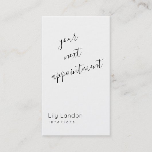 Moderne benoeming in zwart-wit afsprakenkaartje (Voorkant)