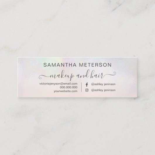 Moderne benoeming van de pearl nacre ombre blush mini visitekaartje (Achterkant)