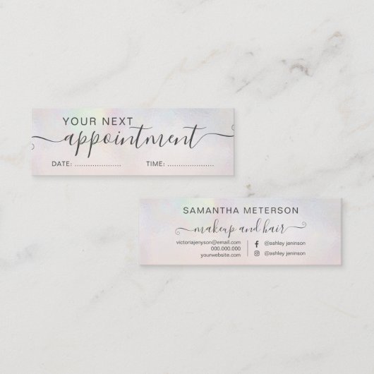 Moderne benoeming van de pearl nacre ombre blush mini visitekaartje (Voorkant / Achterkant)