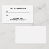 Moderne Benoeming zwart-wit Afsprakenkaartje (Voorkant / Achterkant)