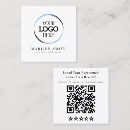 Moderne beoordelings QR-codekaart | Aangepast logo Vierkante Visitekaartje