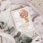 Moderne Beren ballonnen wachten bijna roze Baby sh Bedankkaart