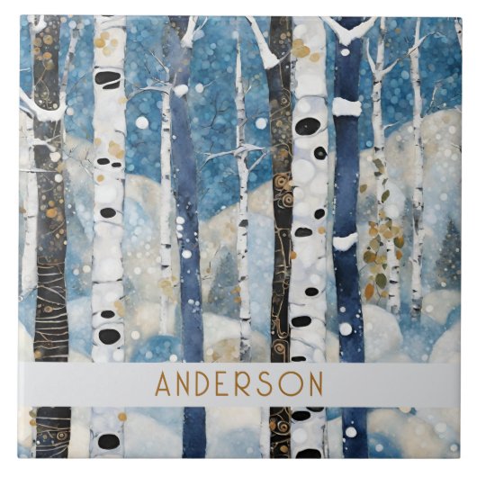 Moderne berg keramische Tegel Tegeltje (Voorkant)