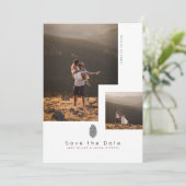 Moderne berg 'Save the Date' | Meerdere foto's Kaart (Staand voorkant)