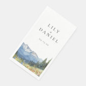 Moderne Berg Wildebloemen Bruiloft Servet (Hoek)