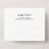 Moderne berg zomer strand bruiloft all in one uitnodiging (Achterkant)