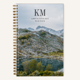 Moderne Bergavontuur Monogram (voor mannen) Notitieboek