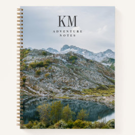 Moderne Bergavontuur Monogram (voor mannen) Notitieboek