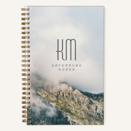 Moderne Bergavontuur Monogram (voor mannen) Notitieboek