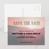 Moderne bergen bij zonsondergang Reizen Bewaar de  Aankondigingskaart (Voorkant / Achterkant)