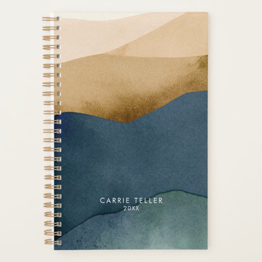 Moderne bergen | Waterverf Papierlandschap Planner (Voorkant)