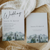 Moderne bergen Wilderness Minimalist Wedding IV Kaart