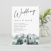 Moderne bergen Wilderness Minimalist Wedding IV Kaart (Staand voorkant)