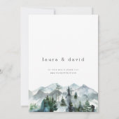 Moderne bergen Wilderness Minimalist Wedding IV Kaart (Achterkant)