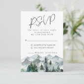 Moderne bergen Wilderness Wedding RSVP Kaart (Staand voorkant)