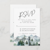 Moderne bergen Wilderness Wedding RSVP Kaart (Voorkant / Achterkant)