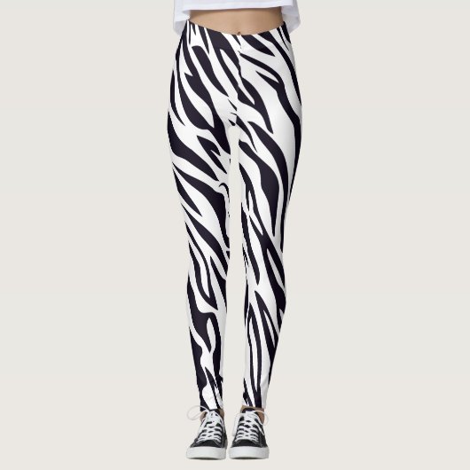 Moderne bergzebraprint-patroonleggingen leggings (Voorkant)